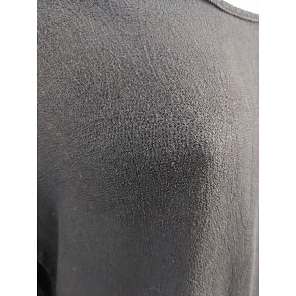 Christine Damen Size Small Sheer Hem Shirt Blouse Black 100% Rayon Long Sleeves - Picture 2 of 11